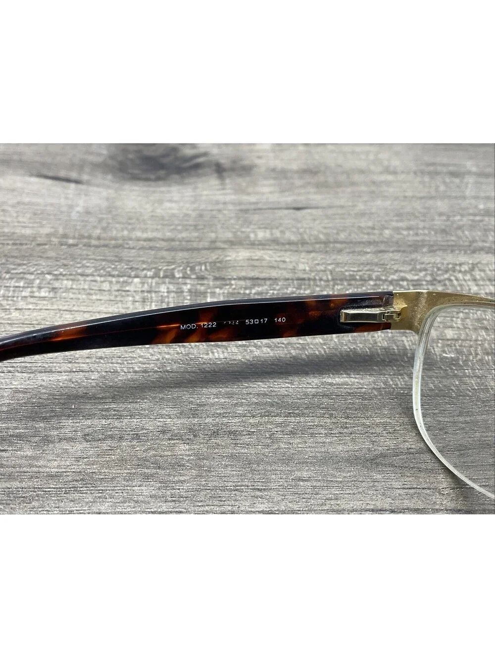 Versace Designer Eyeglasses 1222 1344 Gold Brown Tortoise Flex Hinge 53-17-140